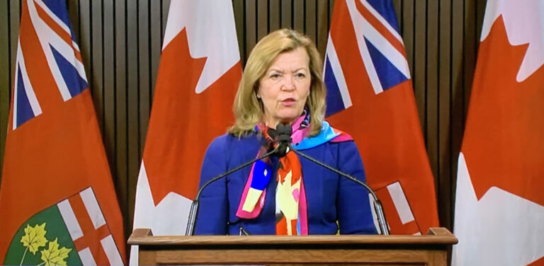 Ontario Minister of Health, Christine Elliott