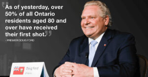 Doug Ford says 50% of Ontarians 80 and older have received a shot