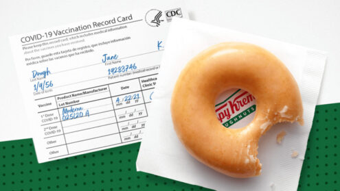 Krispy Kreme is giving away free donuts to people who have been vaccinated