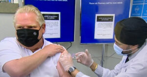 Premier Ford gets the AstraZeneca vaccine at Etobicoke pharmacy