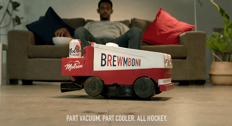 Molson Brewboni brings you beer and does your vacuuming