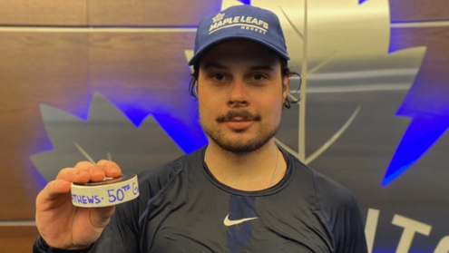 Auston Matthews scores 50th goal