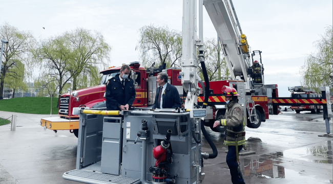 Toronto has North America's highest extending fire truck