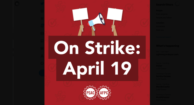 PSAC on strike April 19