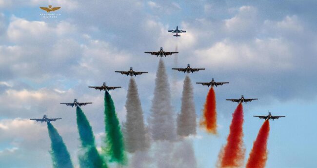 Italian Air Force fly over Toronto