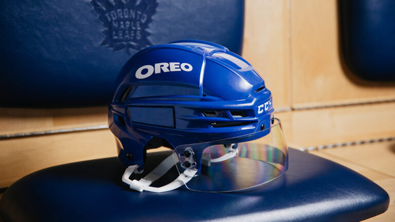 OREO sponsors Maple Leafs helmets