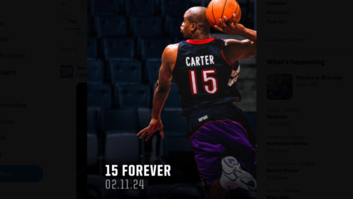 Vince Carter's #15 jersey to be retired by Raptors